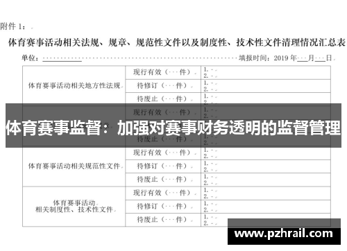 体育赛事监督：加强对赛事财务透明的监督管理